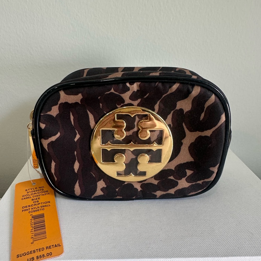 Tory Burch Leopard Print Cosmetic Bag